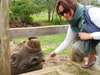 Lauren Johansson - meeting blind rhino Baraka just outside Nairobi